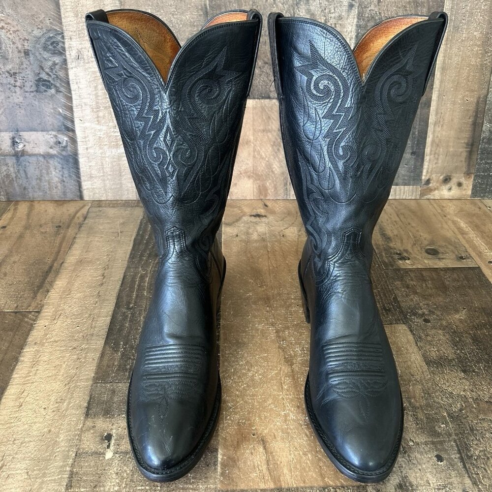 Lucchese 1883 Black N7496R4 Western Cowboy Boots Mens 11 D